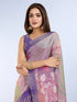 Purple Floral Erode Cotton Saree with Soft Pastel Detailing for Women