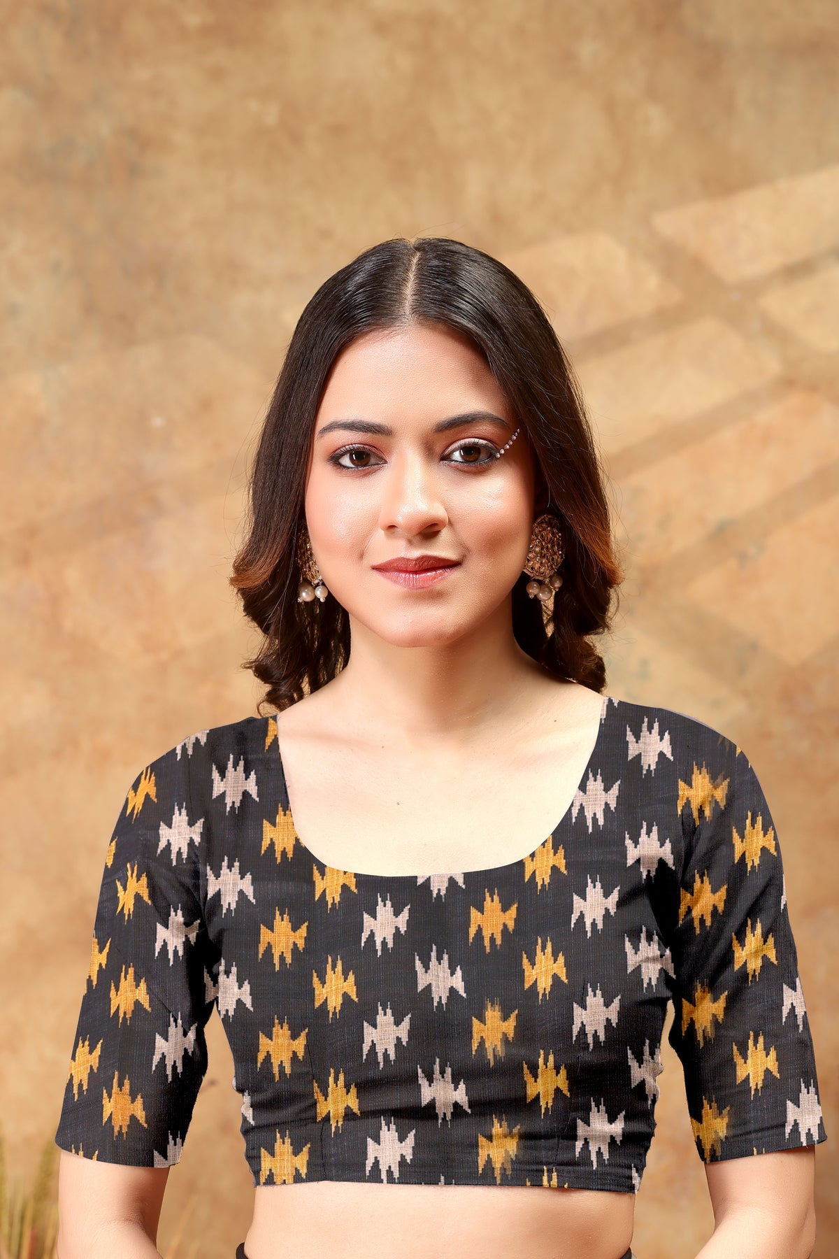 Charcoal Grey Linen Cotton Printed Saree with Tassels for Women
