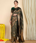 Green Banarasi Soft Silk Saree with Zari Jacquard Work