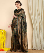 Green Banarasi Soft Silk Saree with Zari Jacquard Work