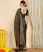 Green Banarasi Soft Silk Saree with Zari Jacquard Work