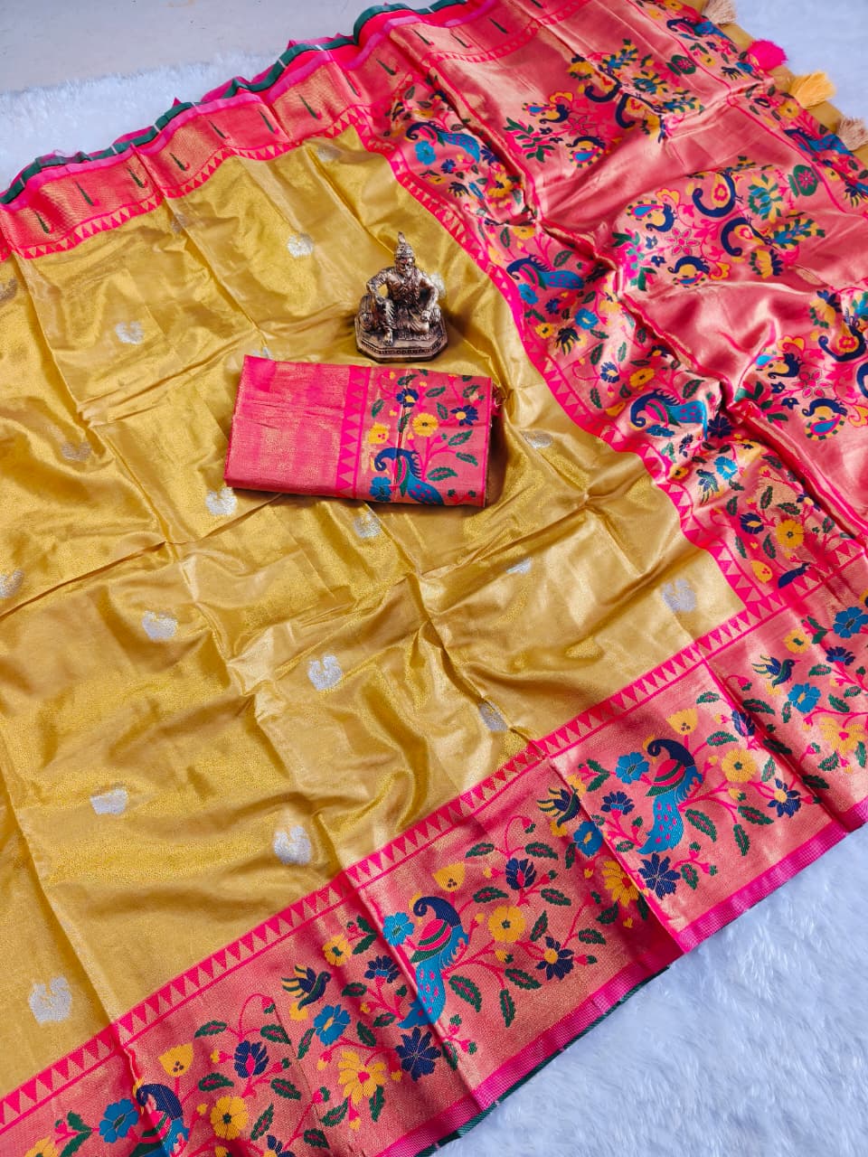Banarasi Tissue Maharani Paithani Silk Saree with Pallu for Women