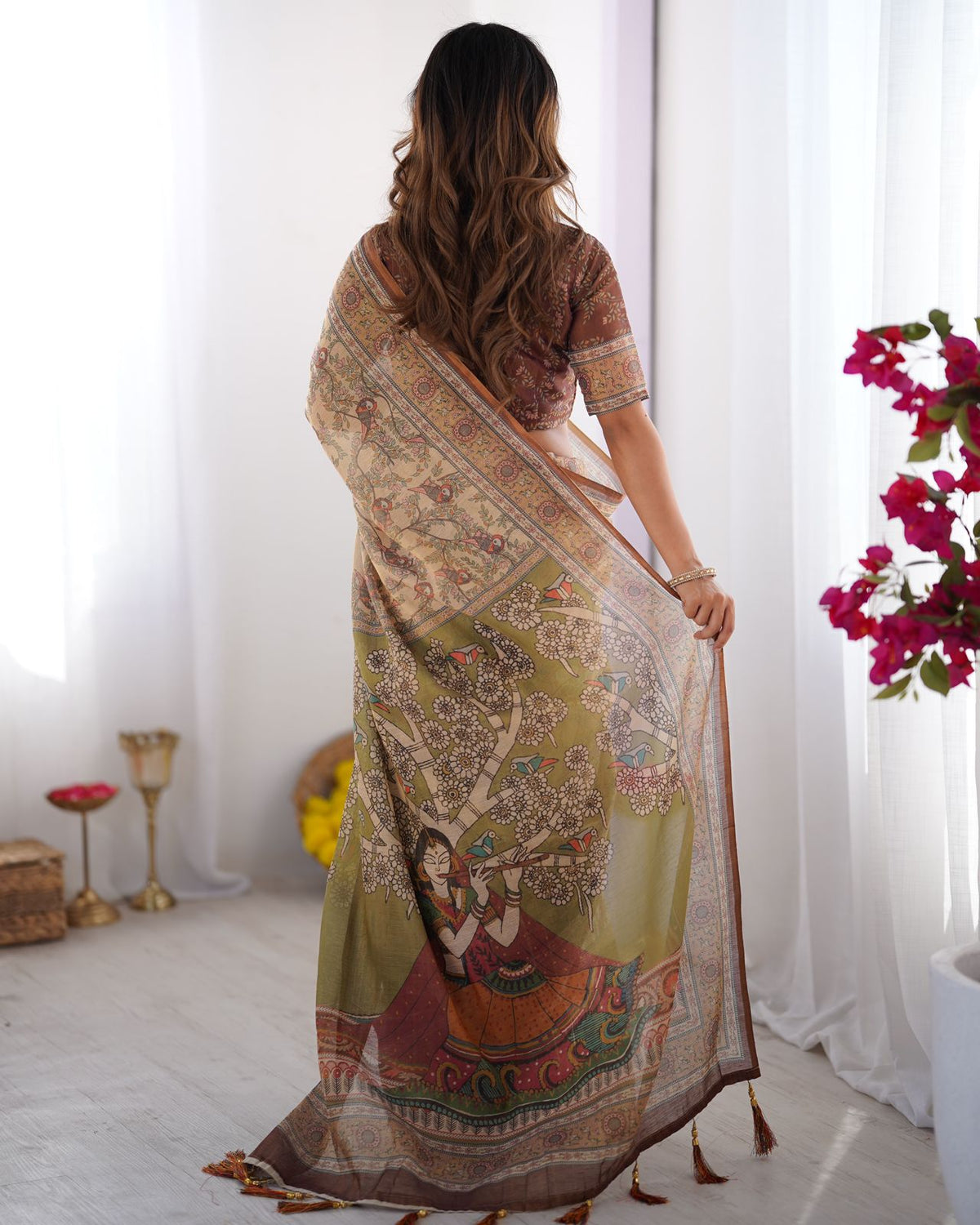 Beige Earth Folk Tale Saree – for Women