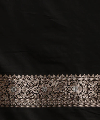 Stylish Black Banarasi Saree with Detailed Jacquard Work for Women