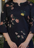 Black Floral Printed Silk Blend Salwar Suit with Nazmeen Dupatta