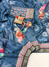 Stylish Blue Floral Cotton Saree With Designer Blouse for Women