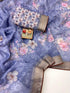 Periwinkle Blue Organza Cotton Silk Saree With Sequin for Women