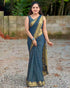 Blue Lichi Silk Jacquard Saree with Elegant Rich Pallu for Women