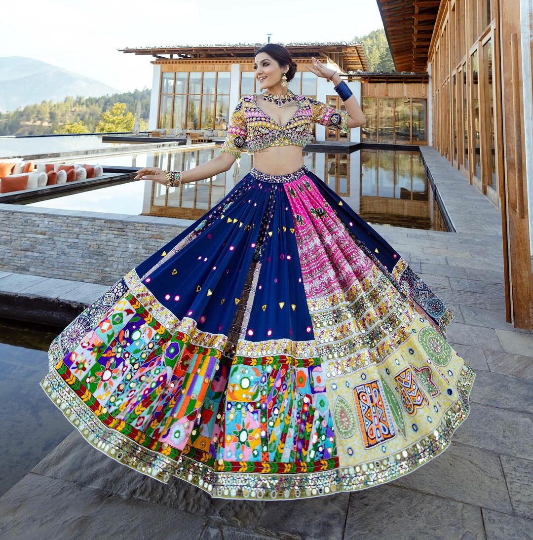 Exclusive Blue Traditional Navratri Lehenga Choli for Women
