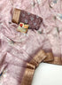Blush Pink Bloom Organza Cotton Silk Festive Saree for Women