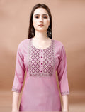 Blush Pink Embroidered Kurta Pant Dupatta Set Women