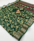 Bottle Green Festive Moss Georgette Saree With Blouse for Women