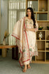 Cream Threadwork Printed Readymade Salwar Suit for Women