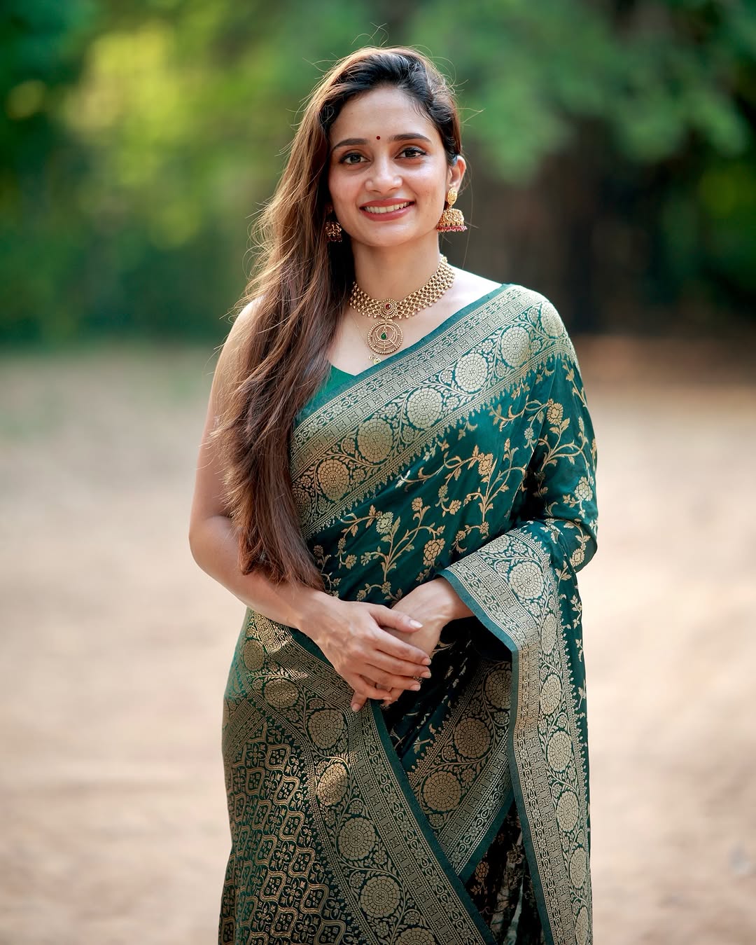 Green Banarasi Soft Silk Zari Weave Saree