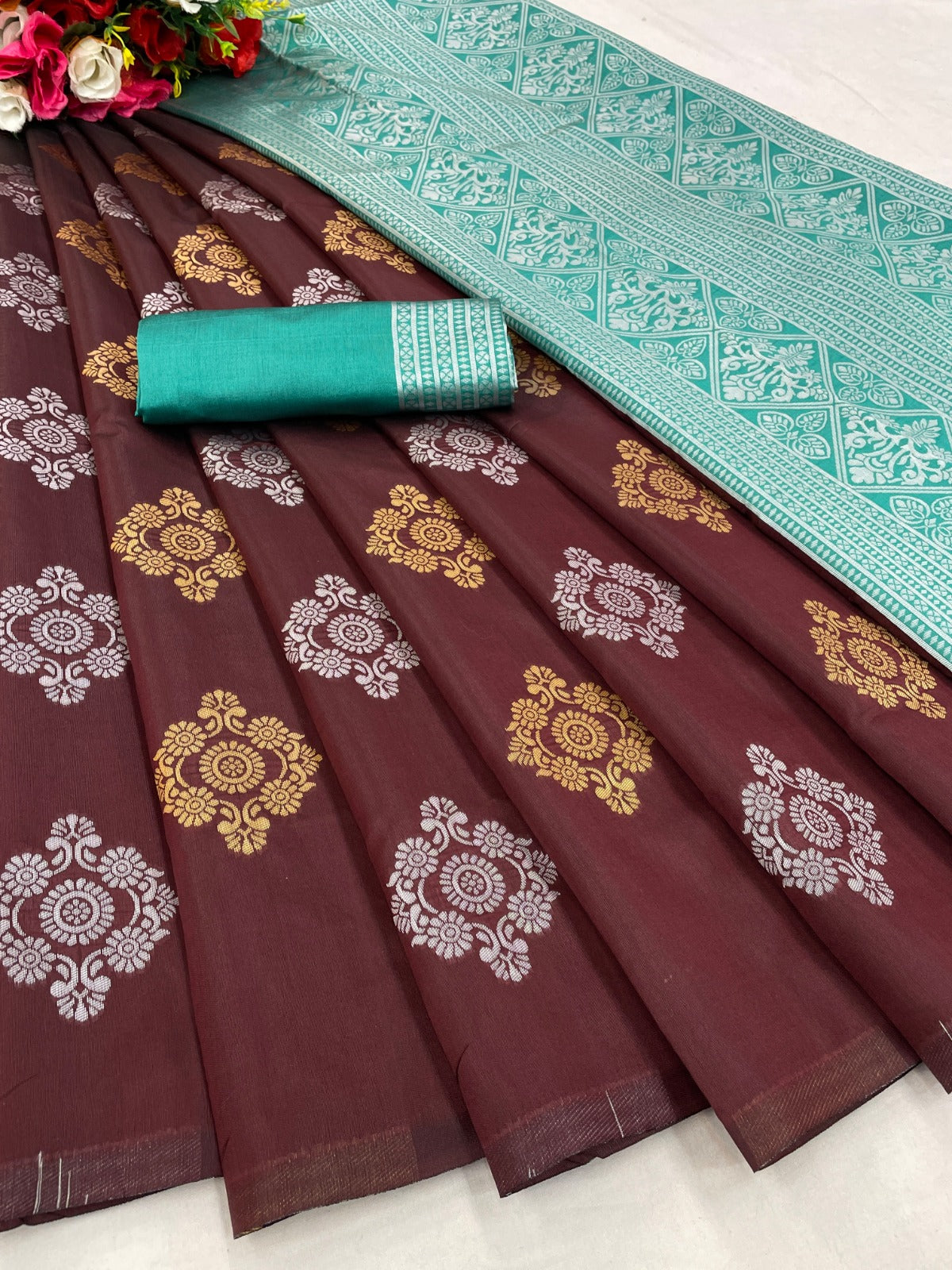 Maroon Banarasi Soft Silk Jacquard Zari Saree
