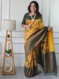 Mustard Banarasi Soft Silk Jacquard Saree with Zari