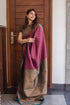 Purple Banarasi Soft Silk Zari Weave Saree for Women