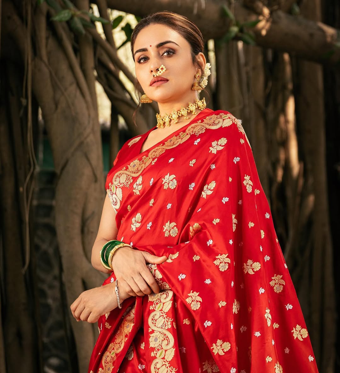 Red Banarasi Soft Silk Zari Weave Sareee