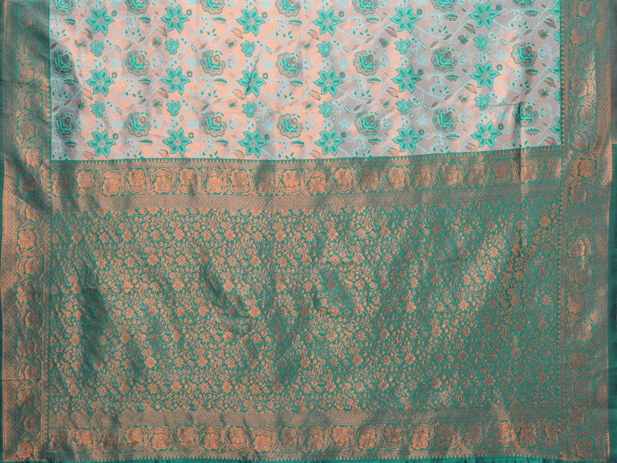 Teal Green Banarasi Soft Silk Jacquard Saree for Women