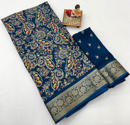 Classic Calcutta Moss Designer Saree for Women