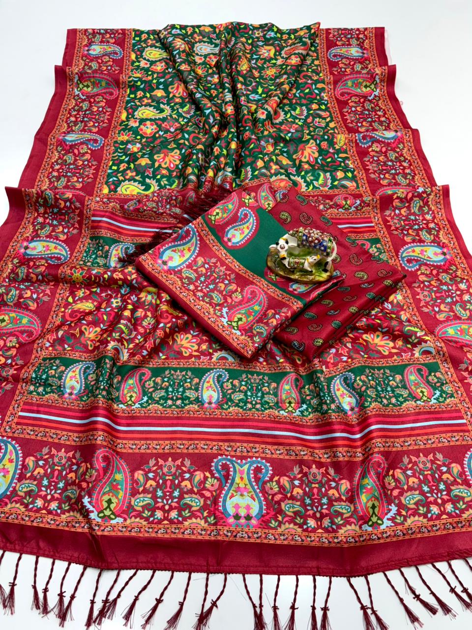 Classic Digital Print Pashmina Saree for Women