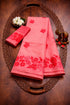 Coral Floral Linen Cotton Saree with Designer Border for Women