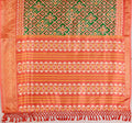 Coral Green Patola Silk Saree with Zari Border