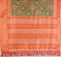 Coral Green Patola Silk Saree with Zari Border for Women