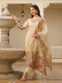 Cream Assam Silk Salwar Suit With Bead Embroidery for Women