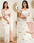 Cream Banarasi Lichi Silk Saree with Jacquard Border for Women
