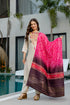 Cream Embroidered Kurta Set with Bandhani Style Dupatta 2 for Women