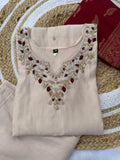 Cream Handwork Roman Silk Kurti Pant Dupatta Set