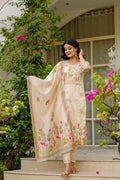 Cream Threadwork  Salwar Suit