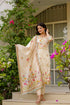 Cream Threadwork Salwar Suit for Women