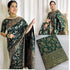Dark Green Banarasi Lichi Silk Saree with Zari Work for Women