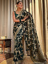 Dark Green Banarasi Silk Saree With Gold Jacquard Work for Women