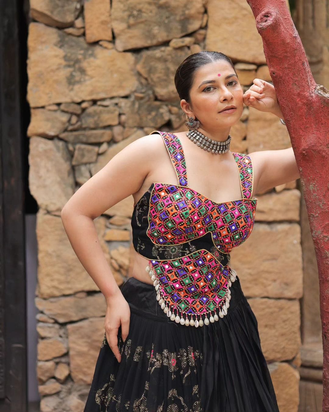 Designer Black Garba Lehenga Choli for Festive Season for Women