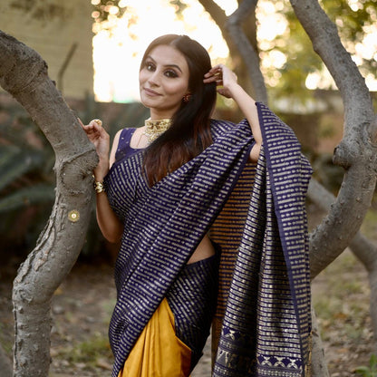 Designer Black Soft Silk Saree with Intricate Patterns for Women