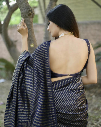 Designer Black Soft Silk Saree with Intricate Patterns for Women
