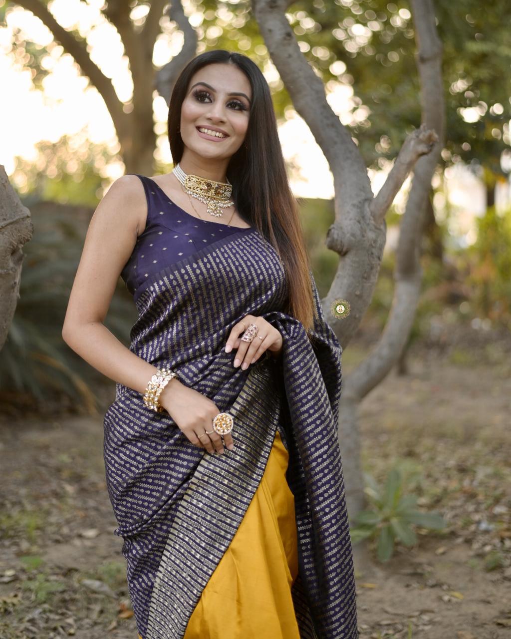 Designer Black Soft Silk Saree with Intricate Patterns for Women