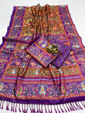 Designer Digital Pashmina Saree with Matching Shawl