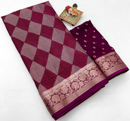 Designer Maroon Calcutta Moss Georgette Saree With Print for Women