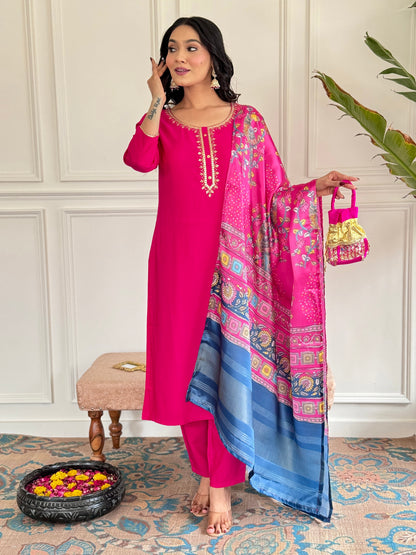 Elegance Embroidered Kurta Set for Women