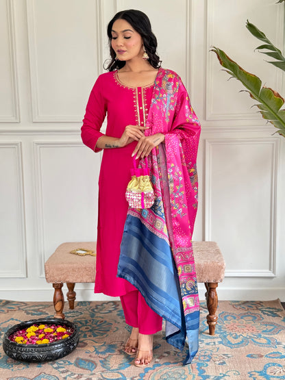 Elegance Embroidered Kurta Set for Women