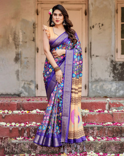 Elegant Royal Blue Silk Saree for Festive &amp; Wedding Wear for Women