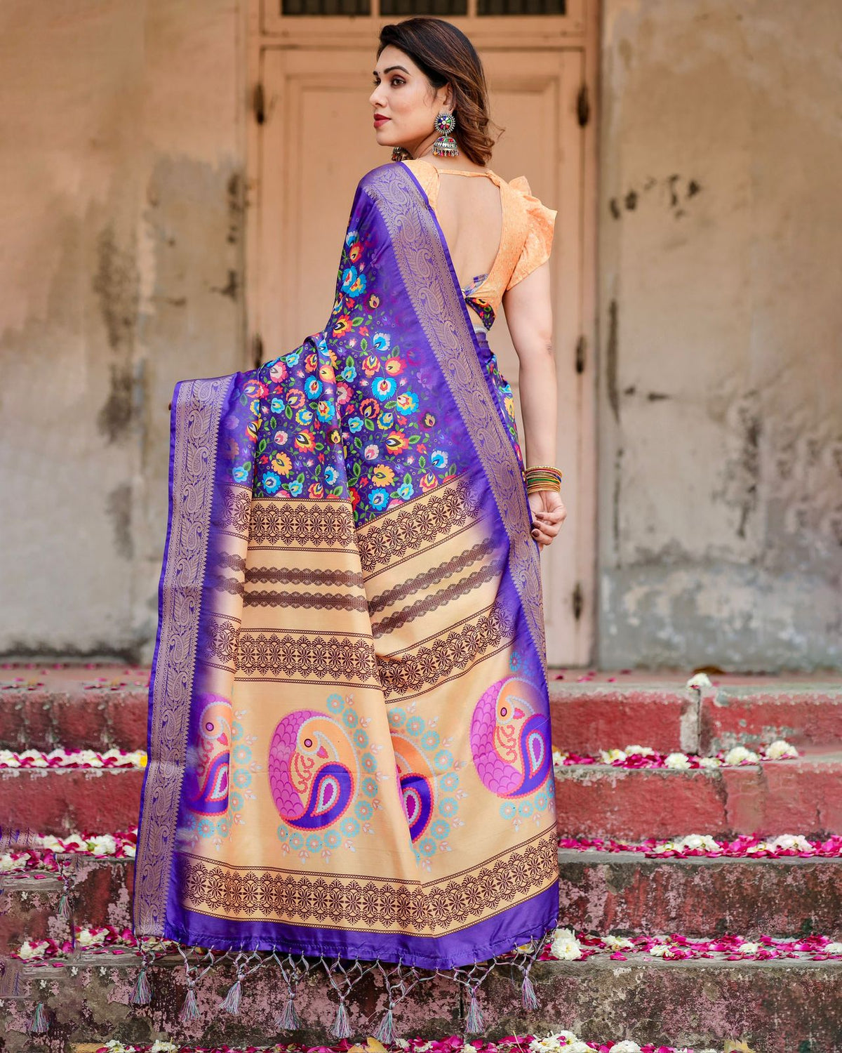 Elegant Royal Blue Silk Saree for Festive &amp; Wedding Wear for Women