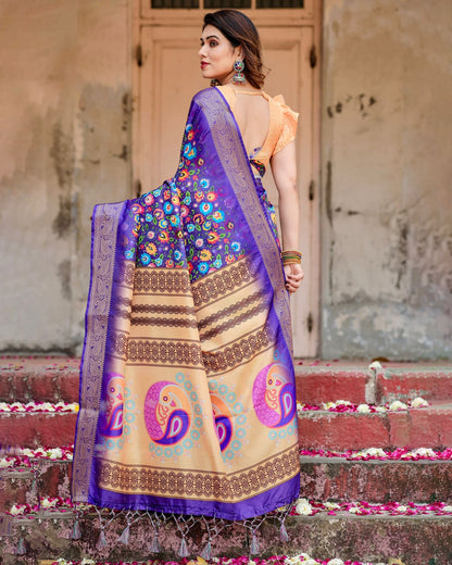 Elegant Royal Blue Silk Saree for Festive &amp; Wedding Wear for Women
