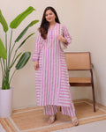 Elegant Lilac Straight Kurta with Palazzo Set