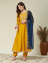 Elegant Mustard Silk Anarkali Set with Designer Dupatta for Women