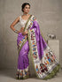 Elegant Purple Warli Art Cotton Saree with Designer Pallu for Women